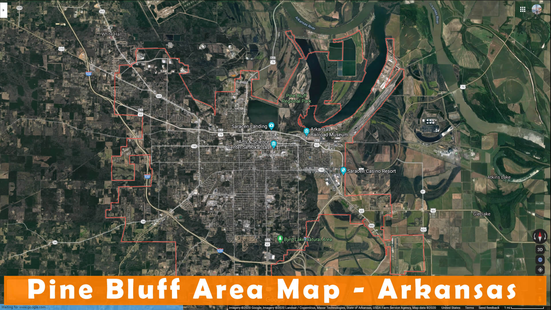 Pine Bluff Area Map Arkansas